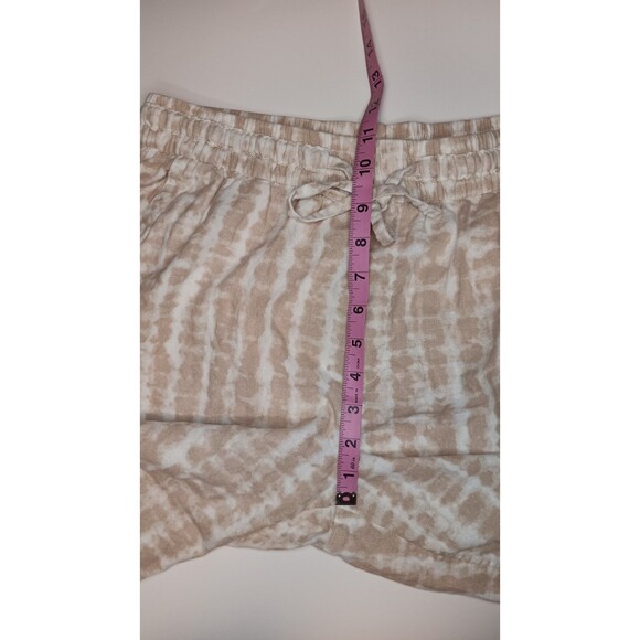 Old Navy Size Medium High-Waisted Beige Tie-Dye Linen-Blend Straight Crop Pants - Picture 8 of 10
